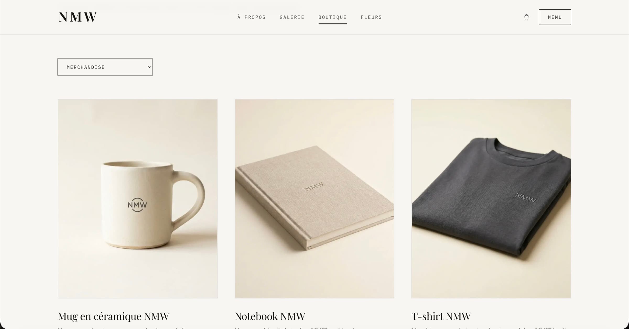 No Matter What boutique page with merchandise sold through Shopify.